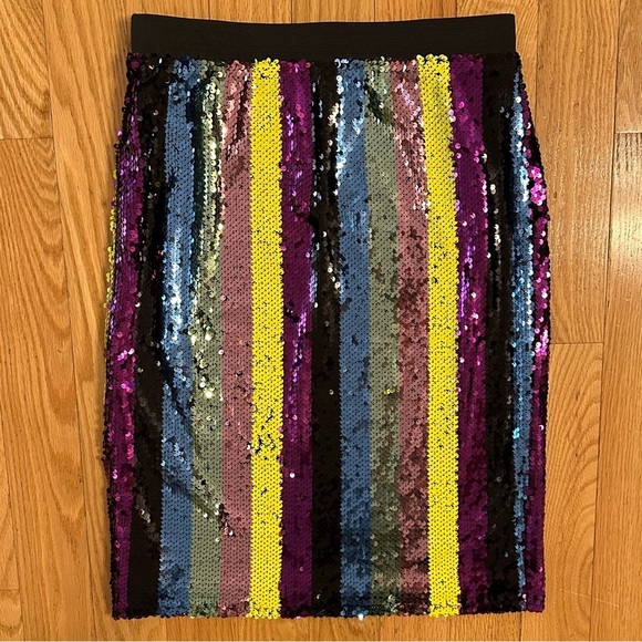 Isla Maude by Anthropologie Sequin Skirt Size Small fun sexy flirt party sparkle - Picture 2 of 7